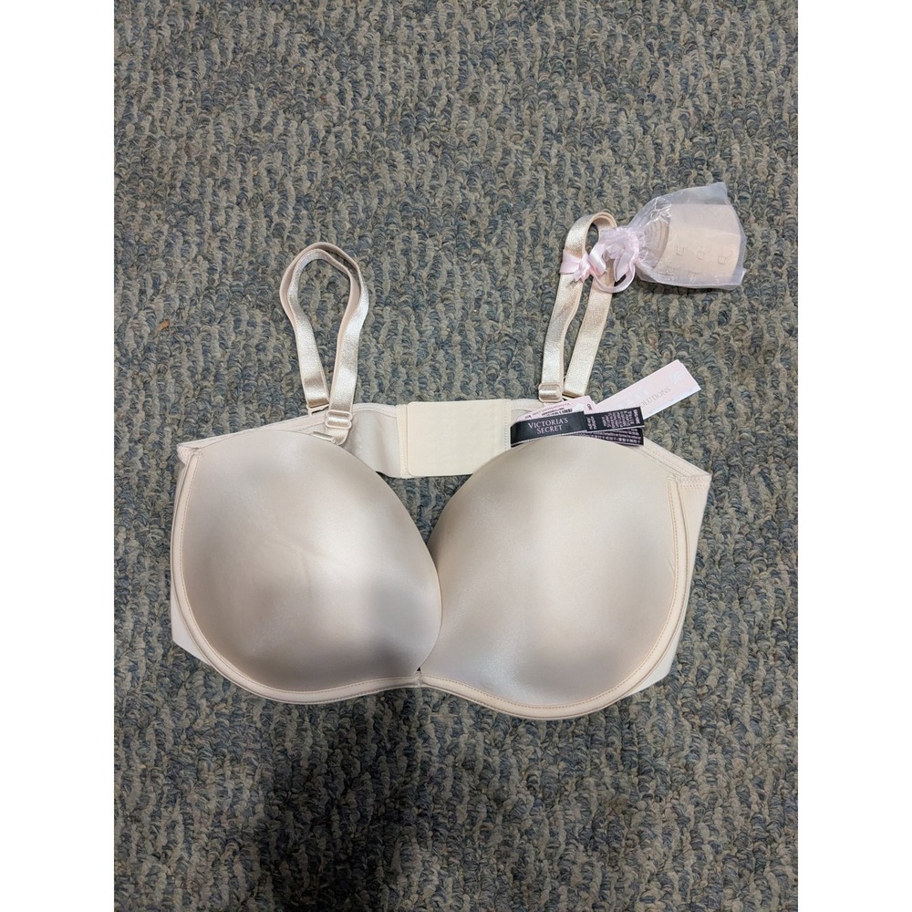 Victorias Secret Bare Invisible Solutions Multi-Way Push-Up Bra 38D Champagne